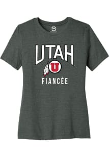 Summit Sportswear Utah Utes Womens Grey Fiancée Short Sleeve T-Shirt