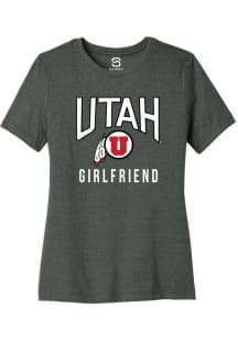 Summit Sportswear Utah Utes Womens Grey Girlfriend Short Sleeve T-Shirt