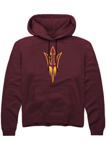 Summit Sportswear Arizona State Sun Devils Mens Maroon Primary Logo Long Sleeve Hoodie