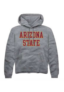 Summit Sportswear Arizona State Sun Devils Mens Grey Straight Block Long Sleeve Hoodie