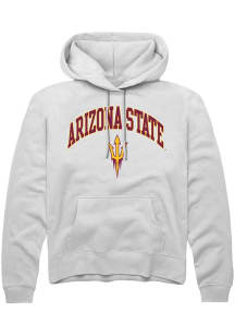 Summit Sportswear Arizona State Sun Devils Mens White Arch Logo Long Sleeve Hoodie