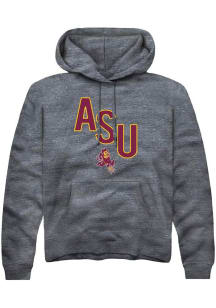 Summit Sportswear Arizona State Sun Devils Mens Charcoal Initials Long Sleeve Hoodie