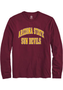 Summit Sportswear Arizona State Sun Devils Maroon Arch Stack Long Sleeve T Shirt
