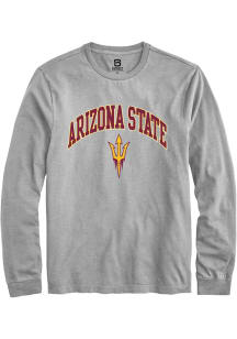 Summit Sportswear Arizona State Sun Devils Grey Arch Logo Long Sleeve T Shirt