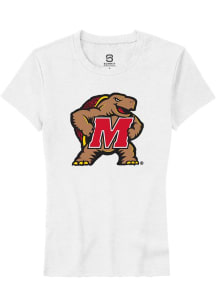 Summit Sportswear Maryland Terrapins Womens White Alt Logo Short Sleeve T-Shirt