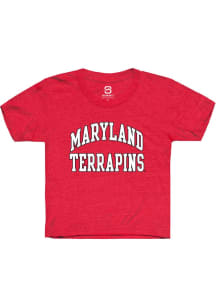 Summit Sportswear Maryland Terrapins Youth Red Arch Stack Short Sleeve T-Shirt