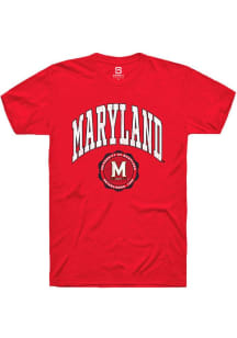 Summit Sportswear Maryland Terrapins Red Arch Seal Short Sleeve T Shirt