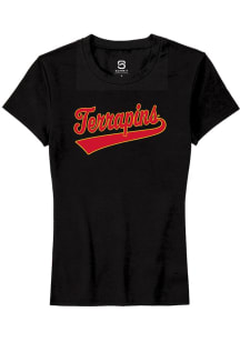 Summit Sportswear Maryland Terrapins Womens Black Tail Short Sleeve T-Shirt