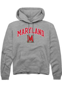 Summit Sportswear Maryland Terrapins Mens Grey Arch Logo Long Sleeve Hoodie