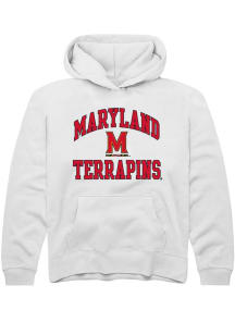 Summit Sportswear Maryland Terrapins Youth White No 1 Neutral Long Sleeve Hoodie