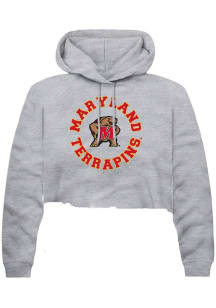 Summit Sportswear Maryland Terrapins Womens Grey Circle Hooded Sweatshirt
