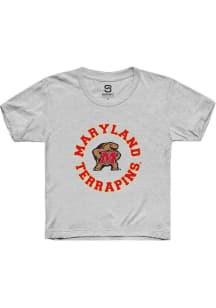 Summit Sportswear Maryland Terrapins Youth Ash Circle Short Sleeve T-Shirt