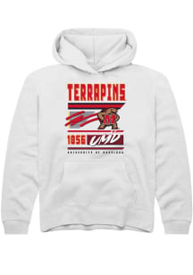 Summit Sportswear Maryland Terrapins Youth White Retro Long Sleeve Hoodie