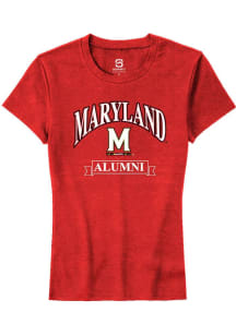 Summit Sportswear Maryland Terrapins Womens Red Alumni Banner Short Sleeve T-Shirt