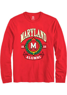 Summit Sportswear Maryland Terrapins Red Alumni Wreath Long Sleeve T Shirt