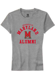 Summit Sportswear Maryland Terrapins Womens Grey Alumni Arch Short Sleeve T-Shirt