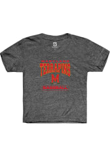 Summit Sportswear Maryland Terrapins Youth Grey Baseball Short Sleeve T-Shirt