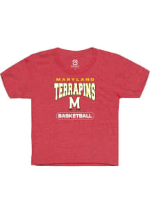 Summit Sportswear Maryland Terrapins Youth Red Basketball Short Sleeve T-Shirt
