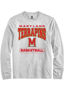 Summit Sportswear Maryland Terrapins White Basketball Long Sleeve T Shirt