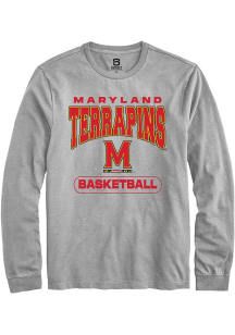 Summit Sportswear Maryland Terrapins Grey Basketball Long Sleeve T Shirt