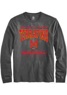 Summit Sportswear Maryland Terrapins Charcoal Basketball Long Sleeve T Shirt