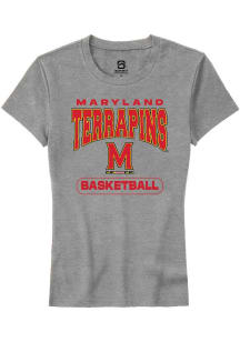 Summit Sportswear Maryland Terrapins Womens Grey Basketball Short Sleeve T-Shirt