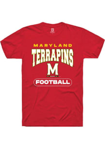 Summit Sportswear Maryland Terrapins Red Football Short Sleeve T Shirt