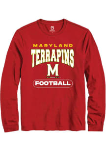 Summit Sportswear Maryland Terrapins Red Football Long Sleeve T Shirt