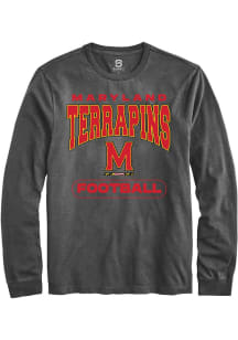Summit Sportswear Maryland Terrapins Charcoal Football Long Sleeve T Shirt