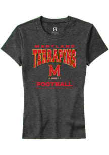 Summit Sportswear Maryland Terrapins Womens Charcoal Football Short Sleeve T-Shirt