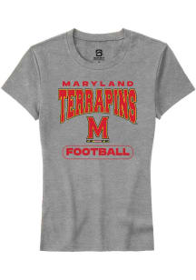 Summit Sportswear Maryland Terrapins Womens Grey Football Short Sleeve T-Shirt