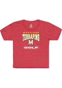 Summit Sportswear Maryland Terrapins Youth Red Golf Short Sleeve T-Shirt