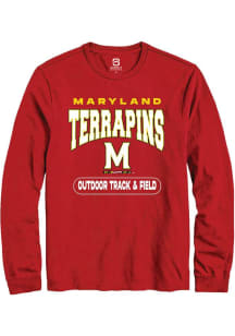 Summit Sportswear Maryland Terrapins Red Outdoor Track & Field Long Sleeve T Shirt