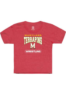 Summit Sportswear Maryland Terrapins Youth Red Wrestling Short Sleeve T-Shirt