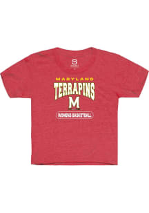 Summit Sportswear Maryland Terrapins Youth Red Womens Basketball Short Sleeve T-Shirt