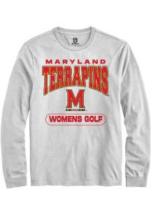 Summit Sportswear Maryland Terrapins White Womens Golf Long Sleeve T Shirt