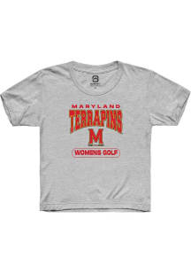 Summit Sportswear Maryland Terrapins Youth Grey Womens Golf Short Sleeve T-Shirt