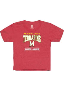 Summit Sportswear Maryland Terrapins Youth Red Womens Lacrosse Short Sleeve T-Shirt
