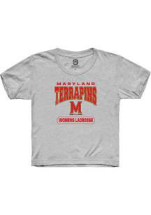 Summit Sportswear Maryland Terrapins Youth Grey Womens Lacrosse Short Sleeve T-Shirt