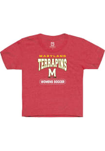 Summit Sportswear Maryland Terrapins Youth Red Womens Soccer Short Sleeve T-Shirt