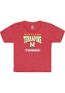 Summit Sportswear Maryland Terrapins Youth Red Tennis Short Sleeve T-Shirt