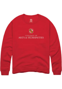 Summit Sportswear Maryland Terrapins Mens Red College of Arts and Humanities Long Sleeve Crew Swea..