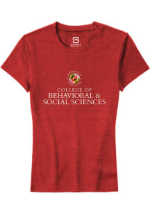 Summit Sportswear Maryland Terrapins Womens Red College of Behavioral and Social Sciences Short Sl..
