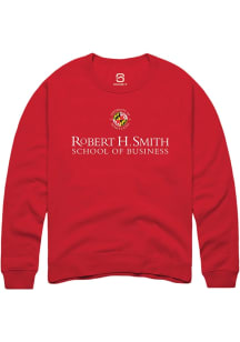 Summit Sportswear Maryland Terrapins Mens Red Robert H. Smith School of Business Long Sleeve Crew..