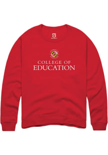 Summit Sportswear Maryland Terrapins Mens Red College of Education Long Sleeve Crew Sweatshirt