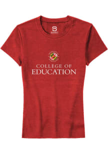 Summit Sportswear Maryland Terrapins Womens Red College of Education Short Sleeve T-Shirt