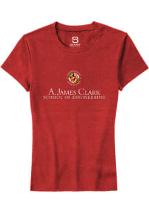 Summit Sportswear Maryland Terrapins Womens Red A. James Clark School of Engineering Short Sleeve..