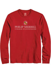 Summit Sportswear Maryland Terrapins Red Philip Merrill College of Journalism Long Sleeve T Shirt