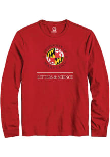 Summit Sportswear Maryland Terrapins Red Letters & Science Long Sleeve T Shirt