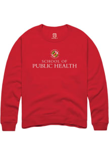 Summit Sportswear Maryland Terrapins Mens Red School of Public Health Long Sleeve Crew Sweatshirt